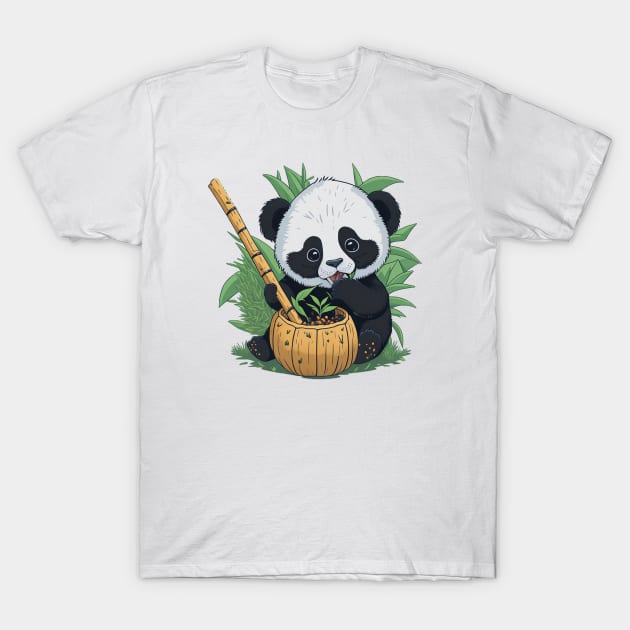 Adorable baby panda T-Shirt by Yussy Art